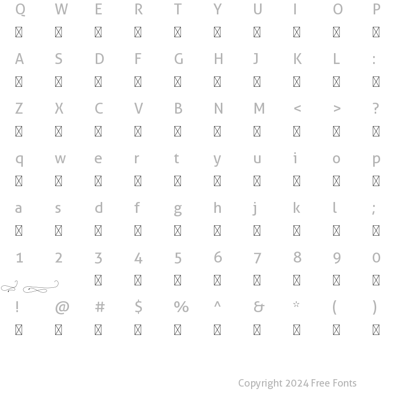 Character Map of Lovebird Swash