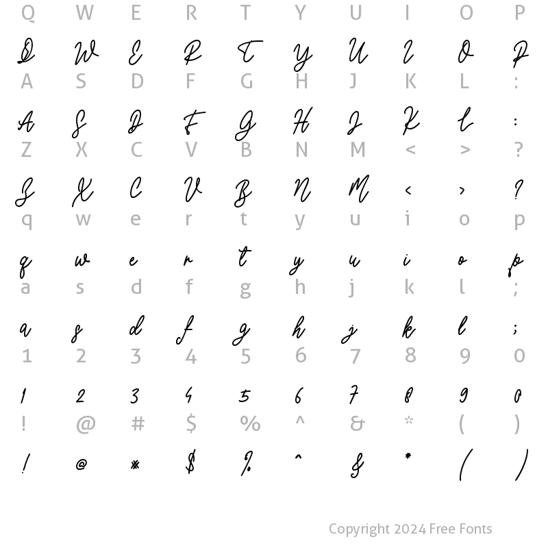 Character Map of Lovely Garland Regular