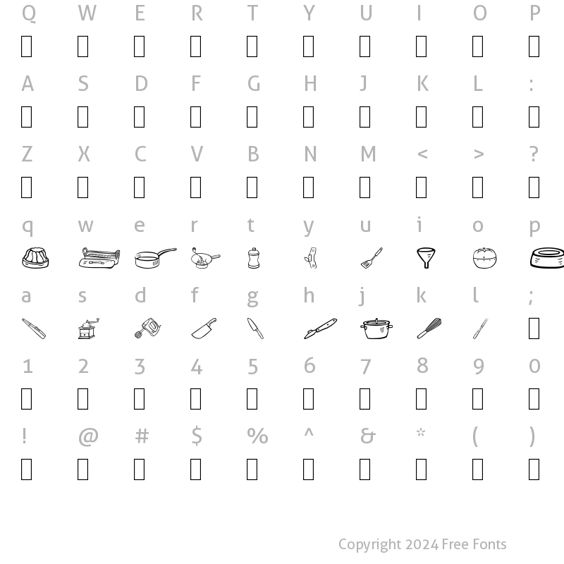 Character Map of Lovely kitchen Regular