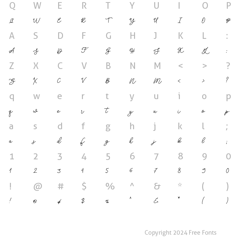 Character Map of Lovely Star Regular