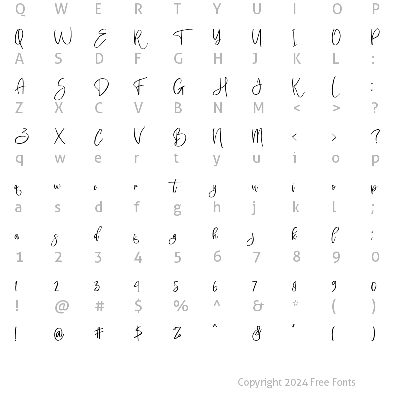 Character Map of lovelyday Regular