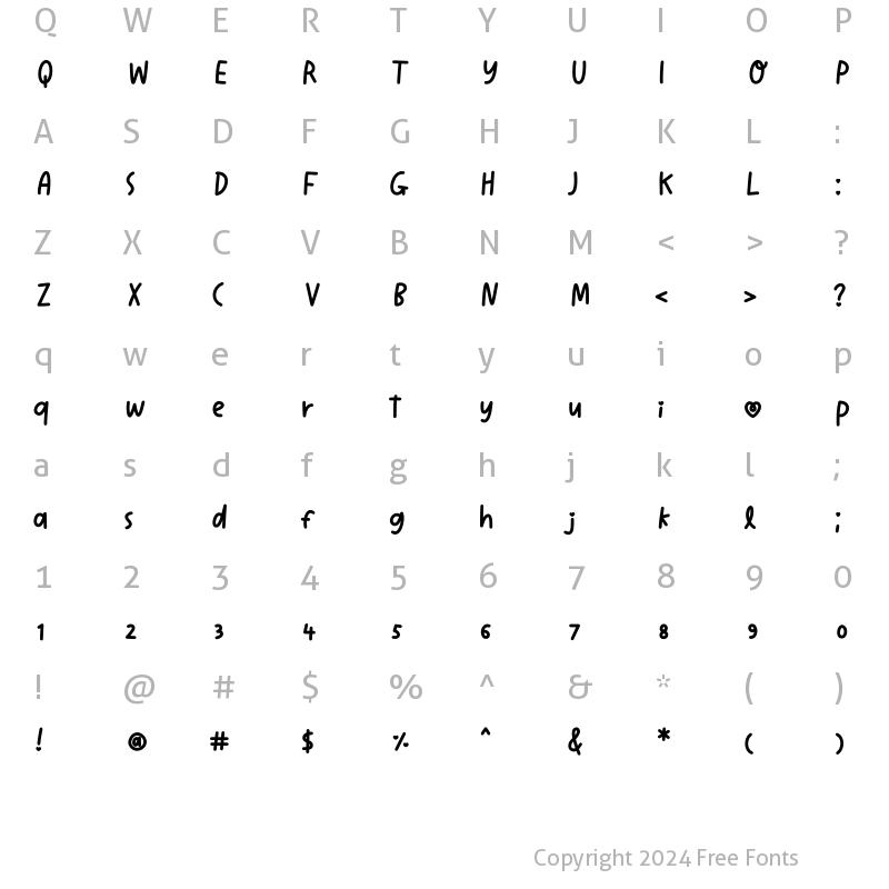 Character Map of Lovelykiss Medium