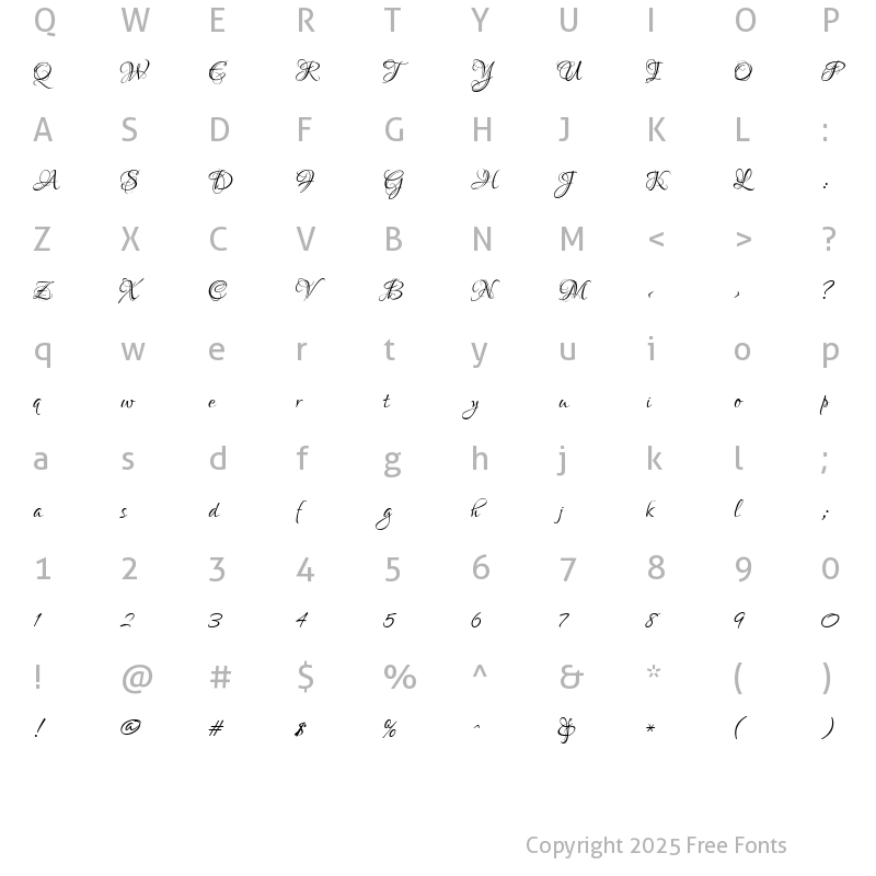 Character Map of LoversQuarrelROB Regular