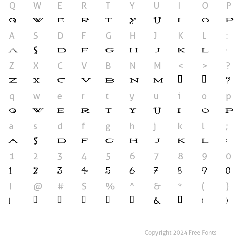 Character Map of Lovesexy Regular