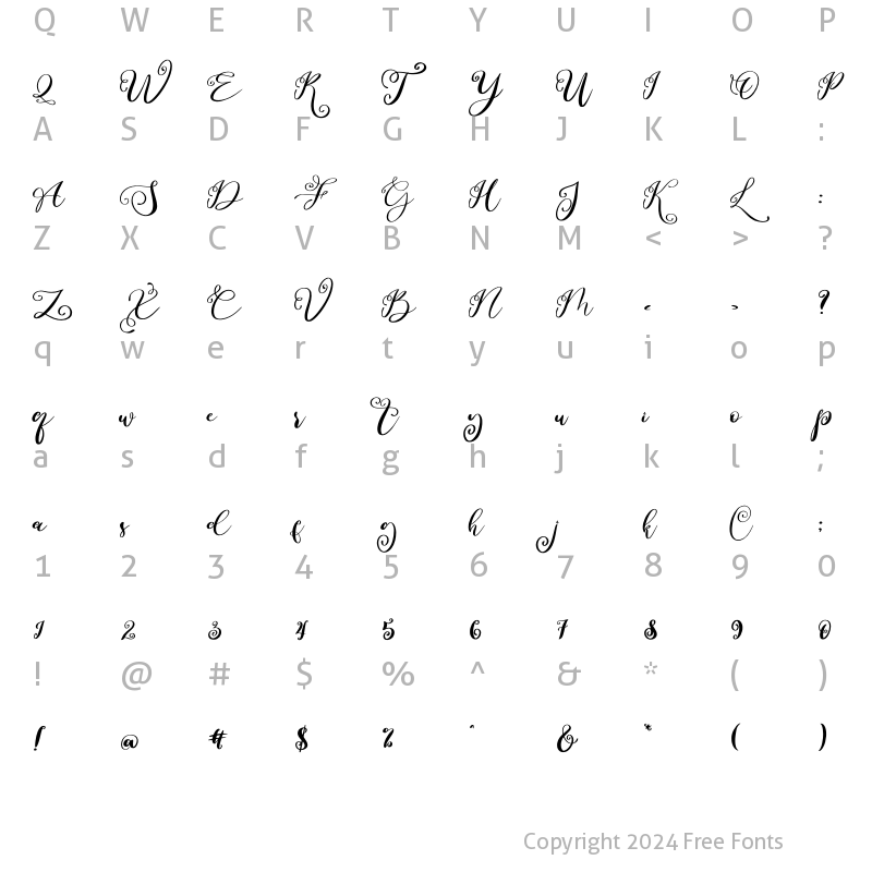 Character Map of Lovesick Sunday Regular