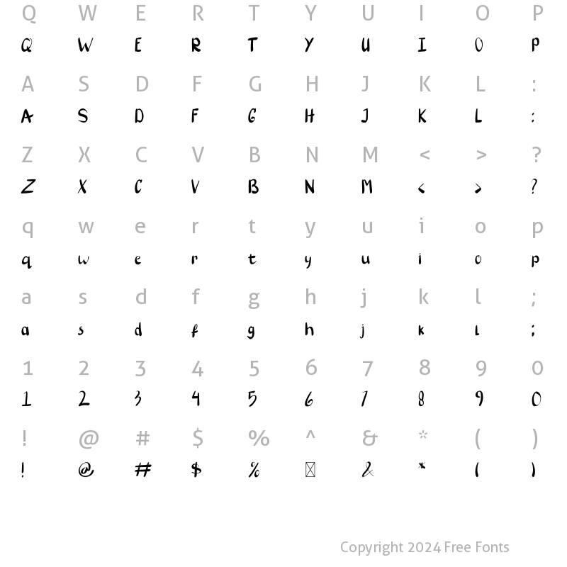 Character Map of Lovila Regular