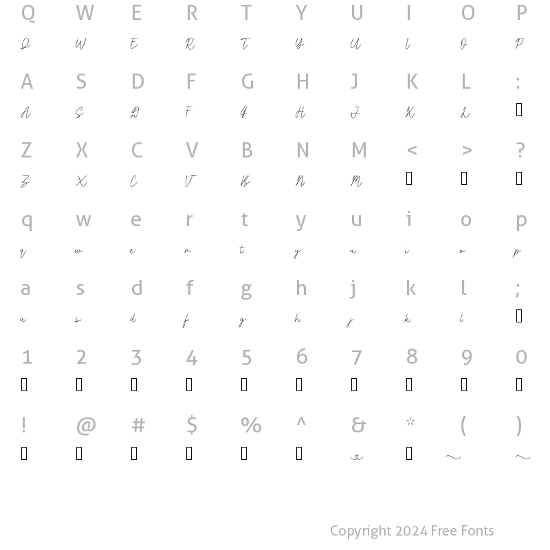 Character Map of lovinglove Regular