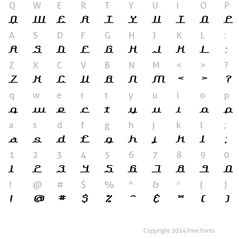 Character Map of Lowdown BRK Normal