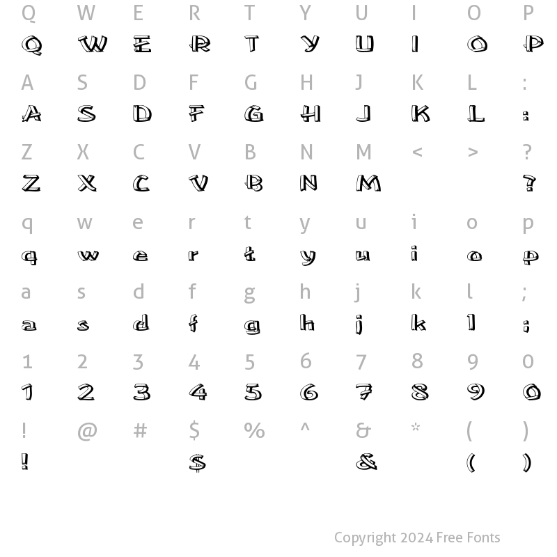 Character Map of LowEa Ex Regular