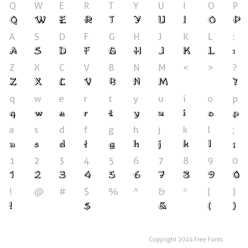 Character Map of LowEa Wd Regular