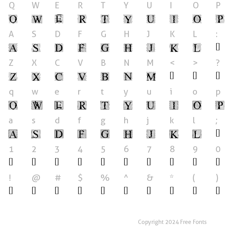 Character Map of LowEngravedCapsLight Regular