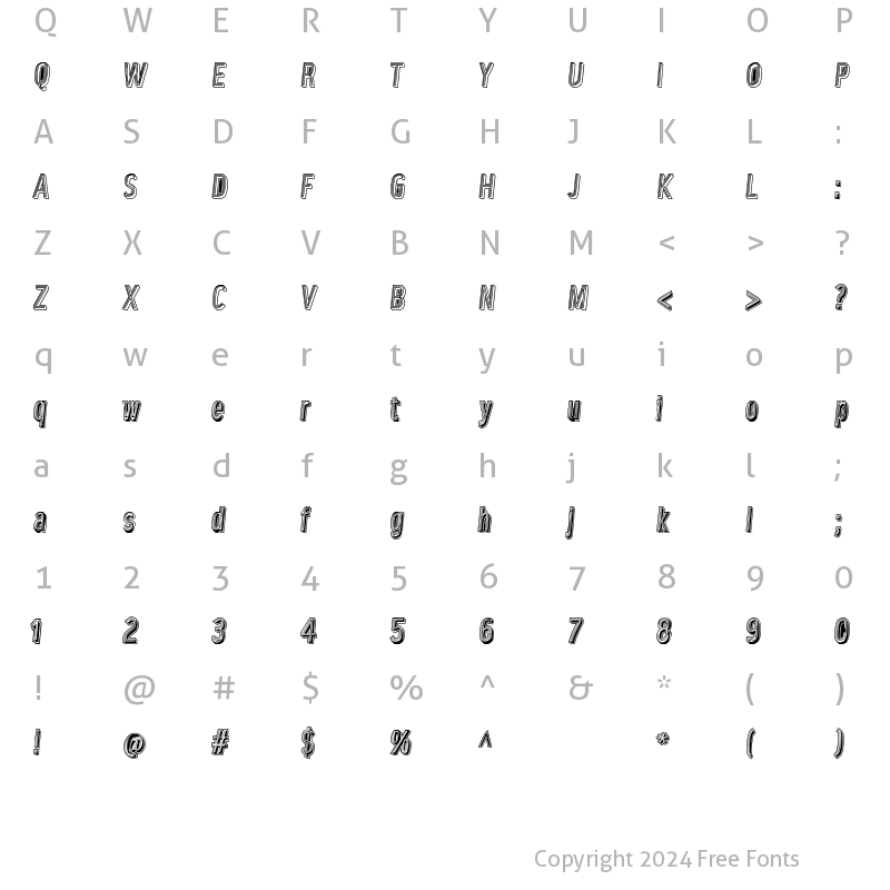 Character Map of LowerMetal Regular