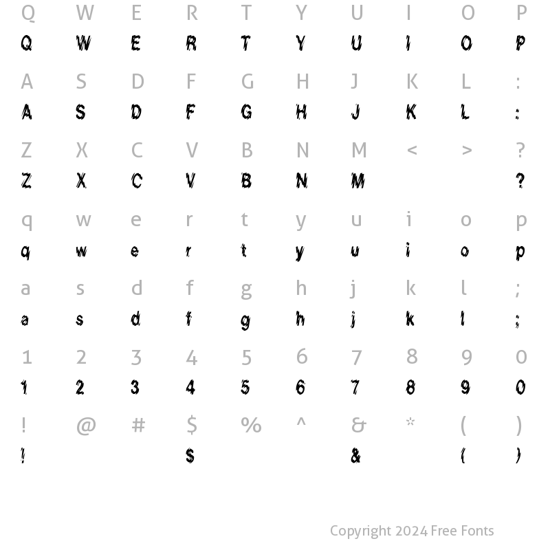 Character Map of LowerWestSide Cn Regular