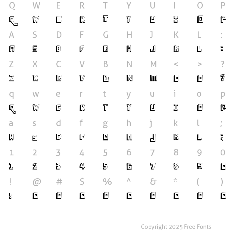 Character Map of LoweryAuto Regular