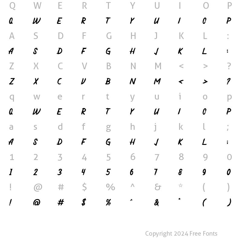 Character Map of LOWGALISH Regular