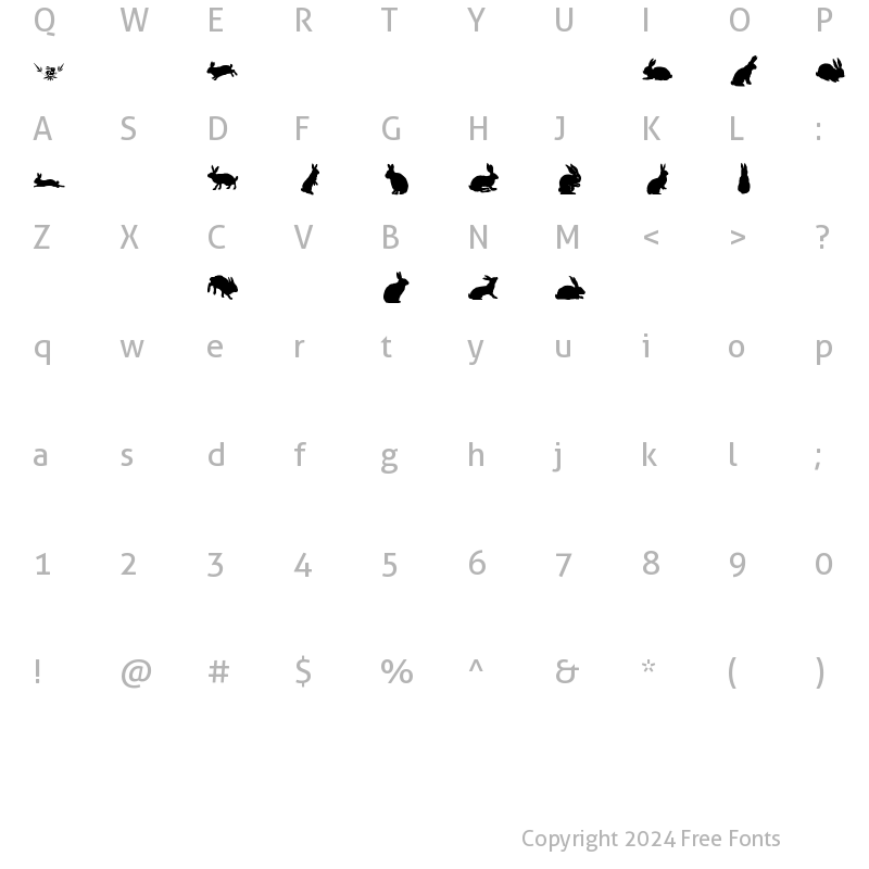 Character Map of lprabbits1 Regular