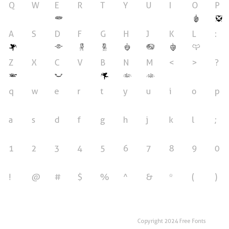 Character Map of lpromantic1 Regular