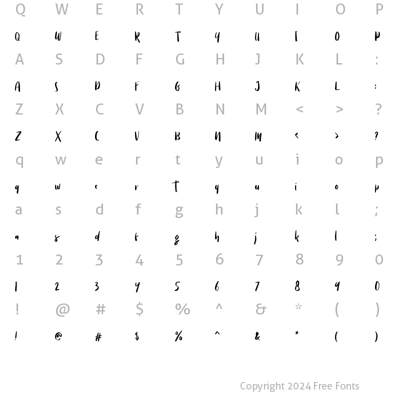 Character Map of LS Moligne Regular