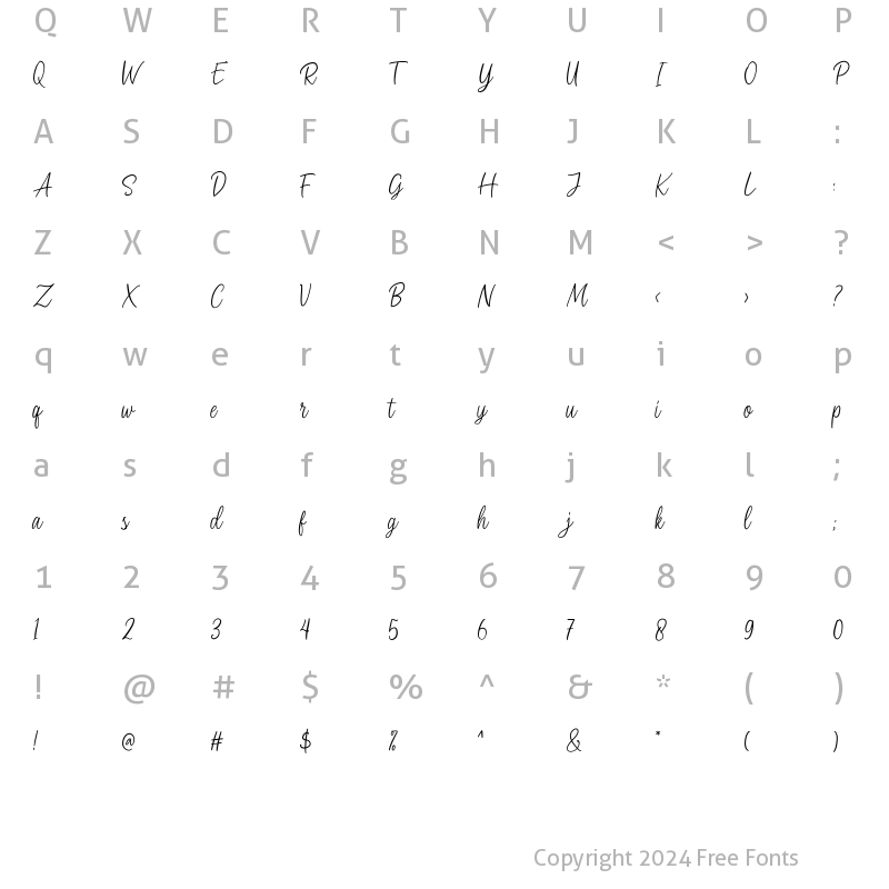 Character Map of LS Olive 03 Signature