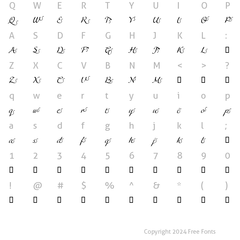 Character Map of LTAgogo SwashFour SwashFour