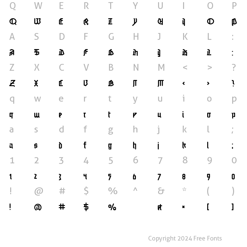 Character Map of LTAuferstehung Regular