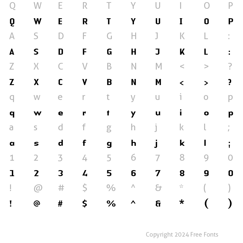 Character Map of LTAuthenticSans Medium Regular