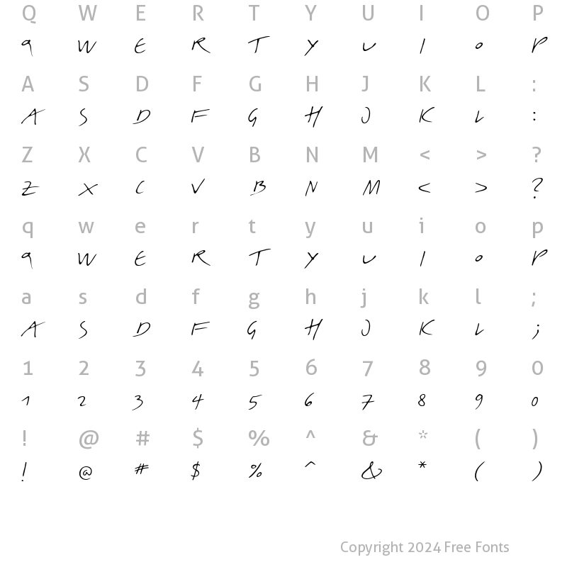 Character Map of LTBelle Regular