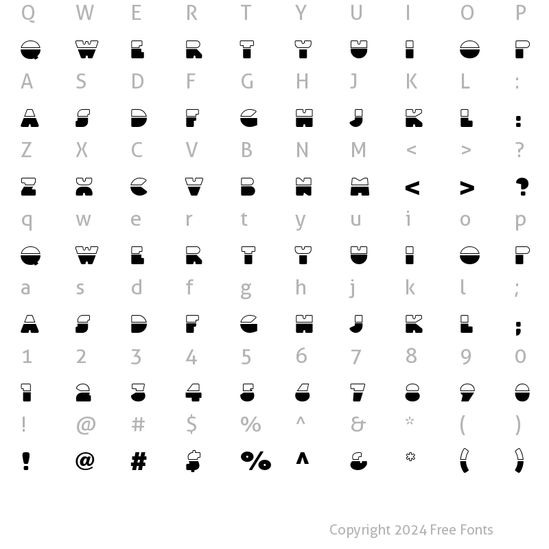 Character Map of LTBlackWhite Normal