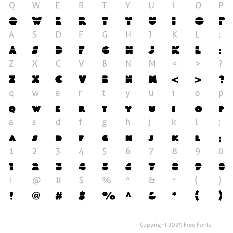 Character Map of LTBlackWhiteLaser Normal