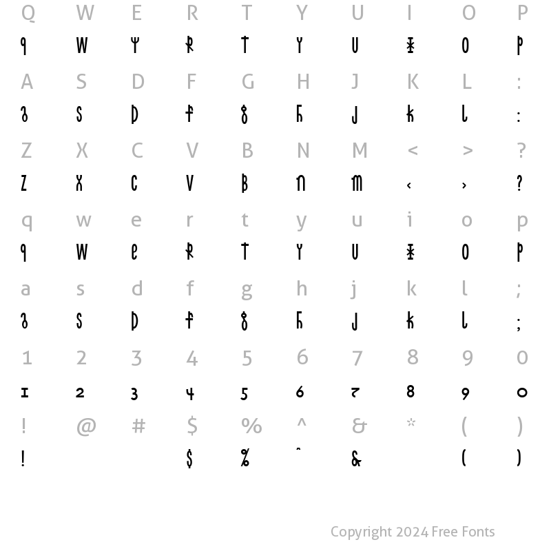 Character Map of LTCethubala Regular