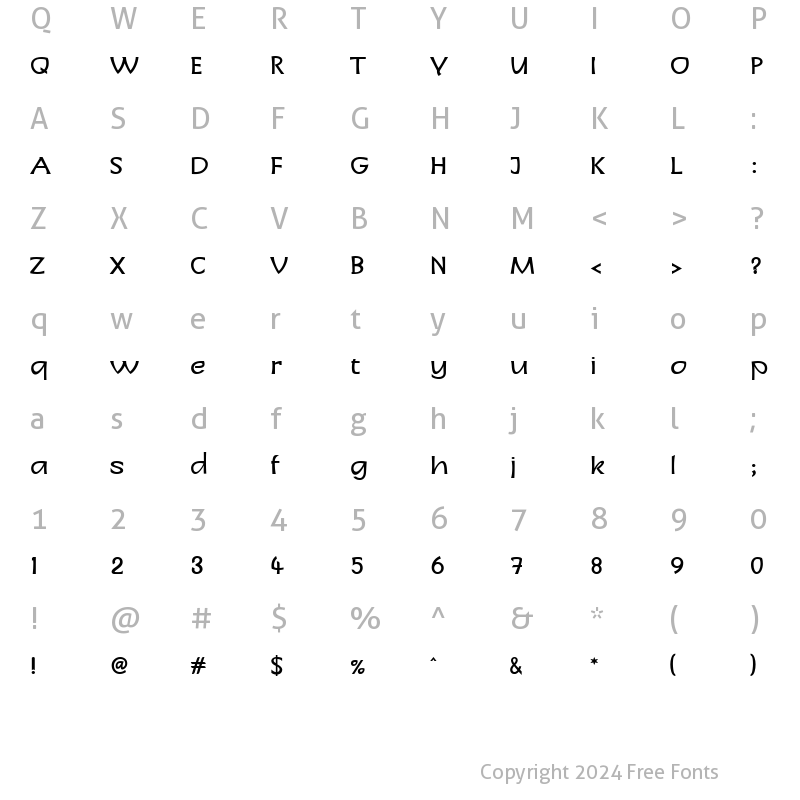 Character Map of LTCharon Medium Regular