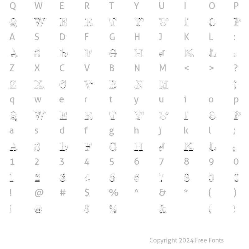 Character Map of LTClascon Regular