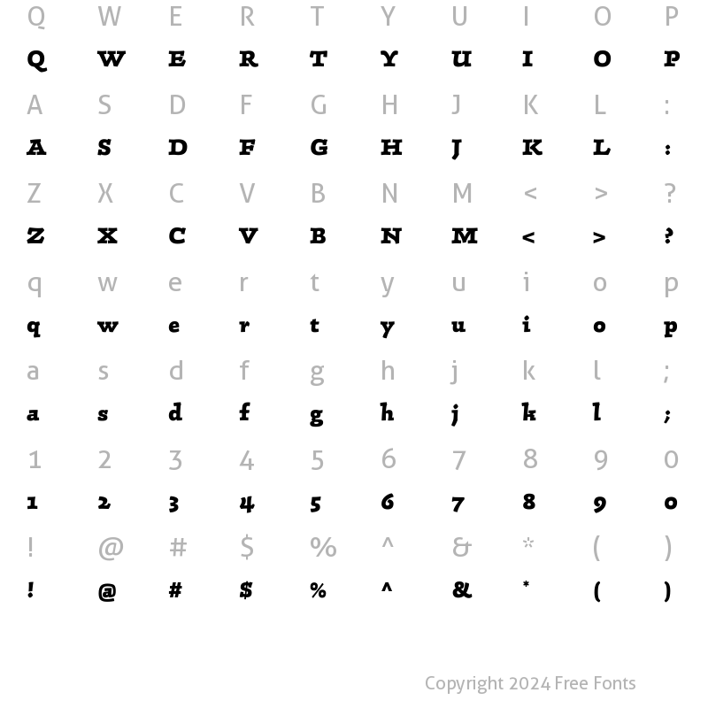 Character Map of LTConrad ExtraBold