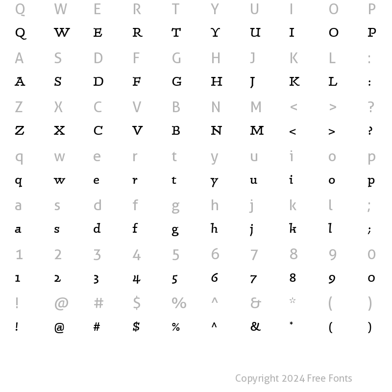 Character Map of LTConrad Regular