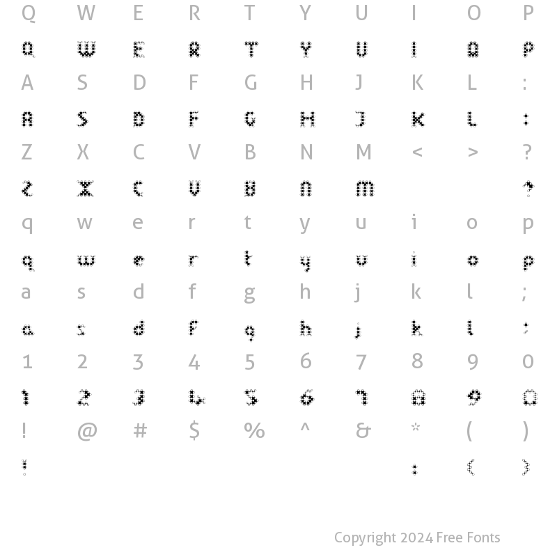 Character Map of LTDot Regular