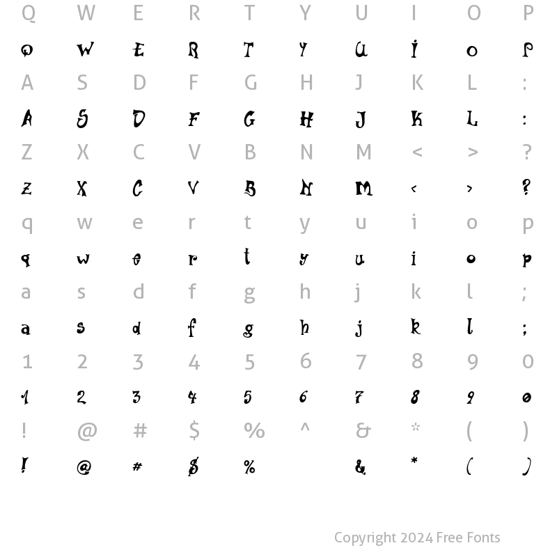 Character Map of LTDownTown Regular