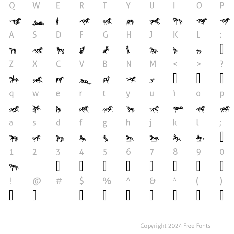 Character Map of LTDressage Regular