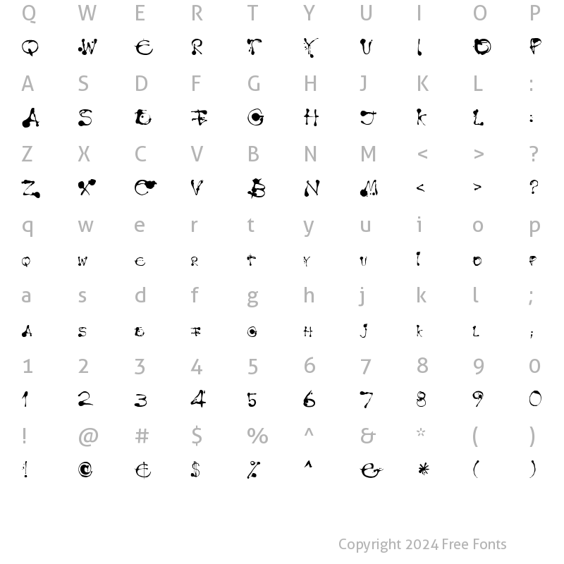 Character Map of LTDropink Regular