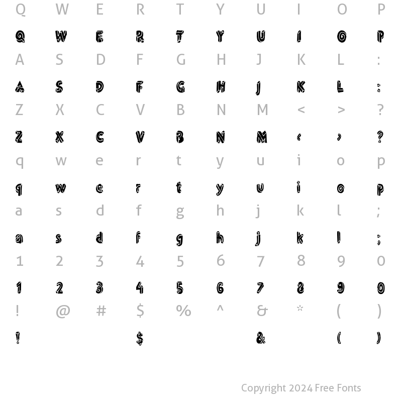 Character Map of LTDummy Black Regular