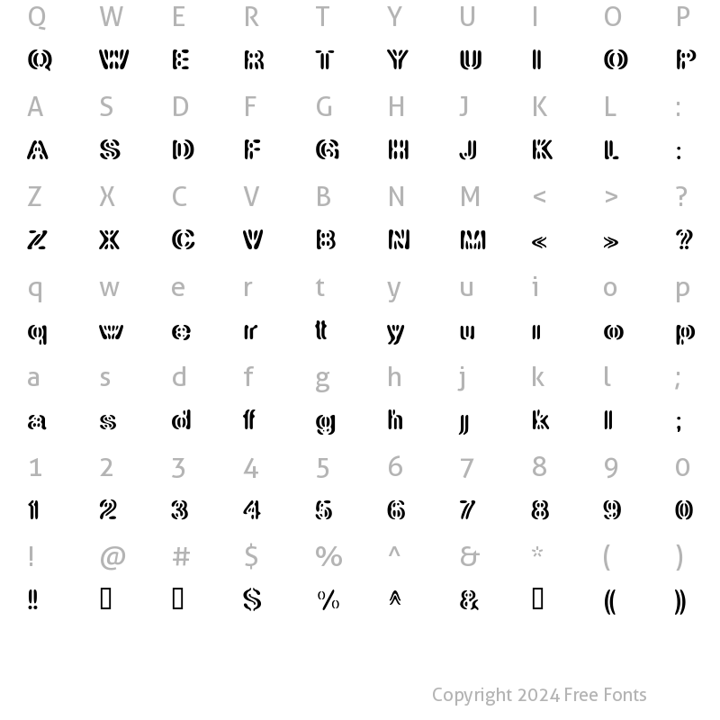 Character Map of LTElement Regular