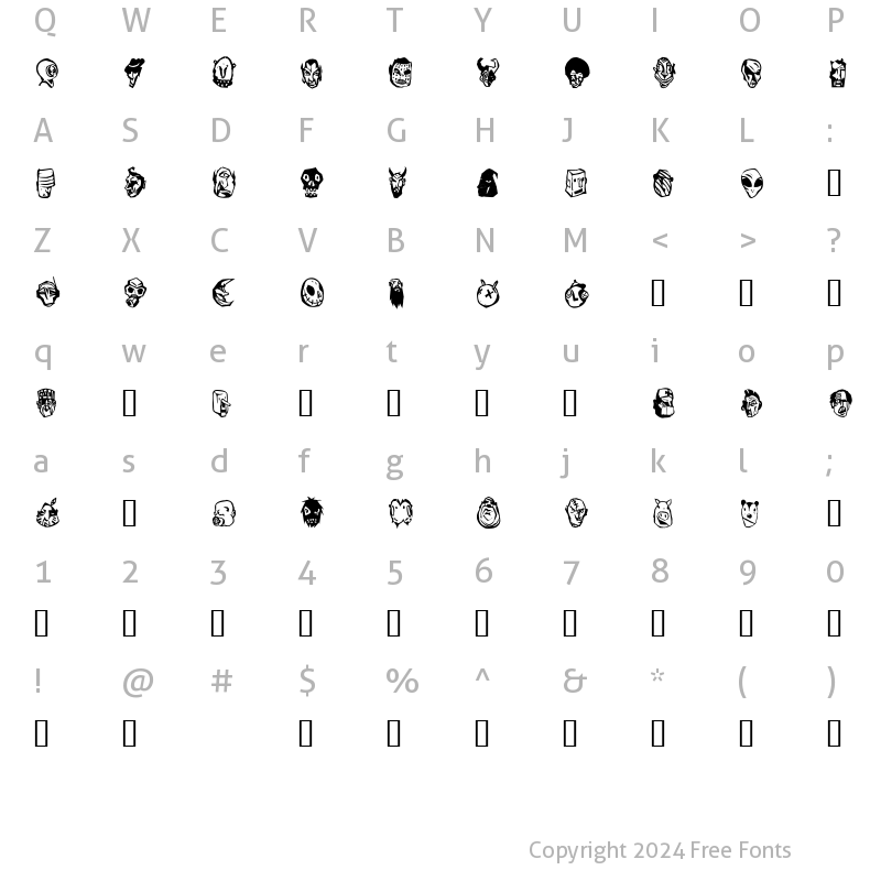 Character Map of LTFreakCabinet Regular