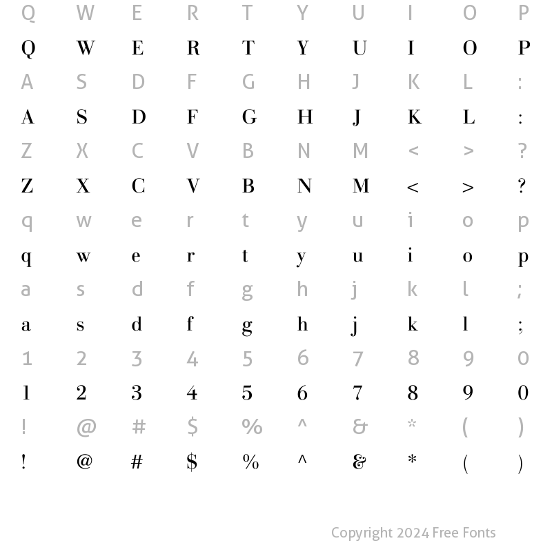 Character Map of LTGianotten Regular Regular