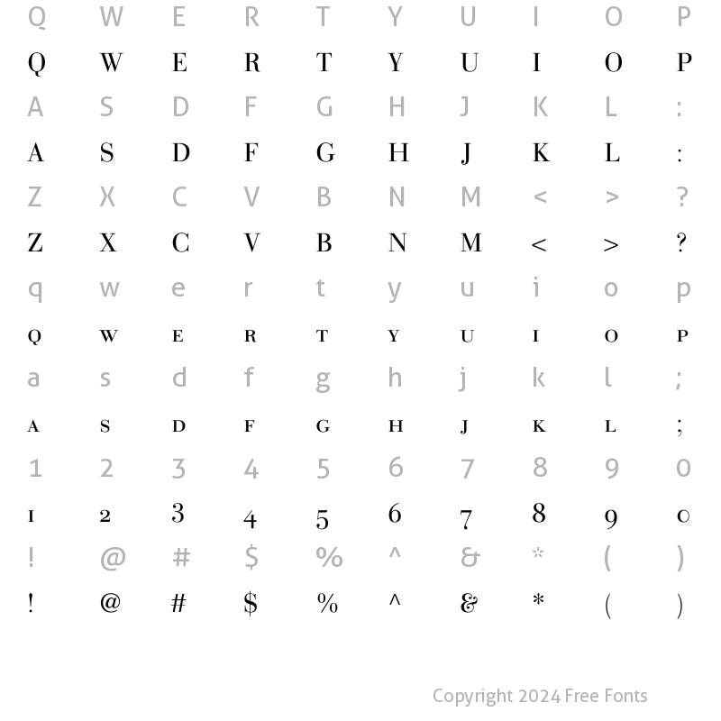 Character Map of LTGianotten SC Light Regular