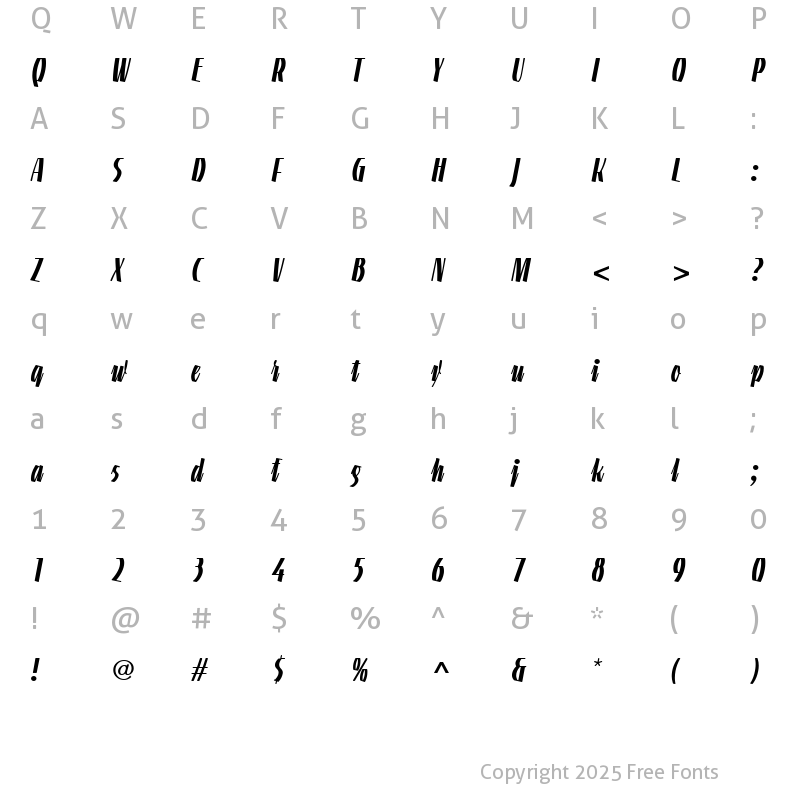 Character Map of LTGneisenauette Light Bold