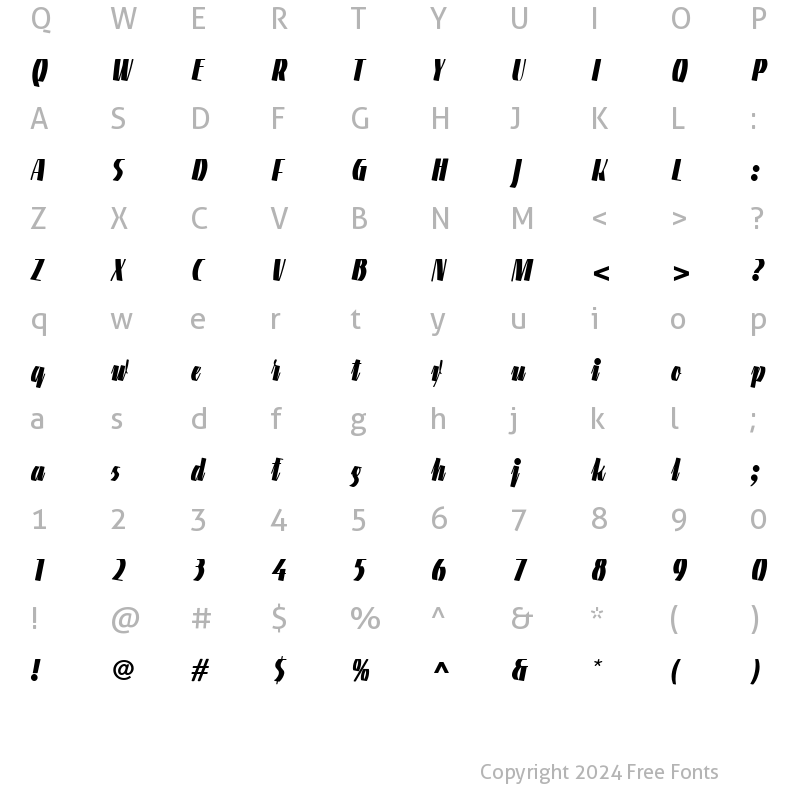 Character Map of LTGneisenauette Regular Bold