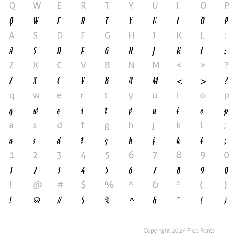 Character Map of LTGneisenauette Regular Regular