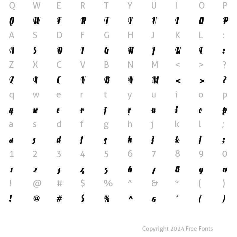 Character Map of LTGneisenauette RegularAlt Bold