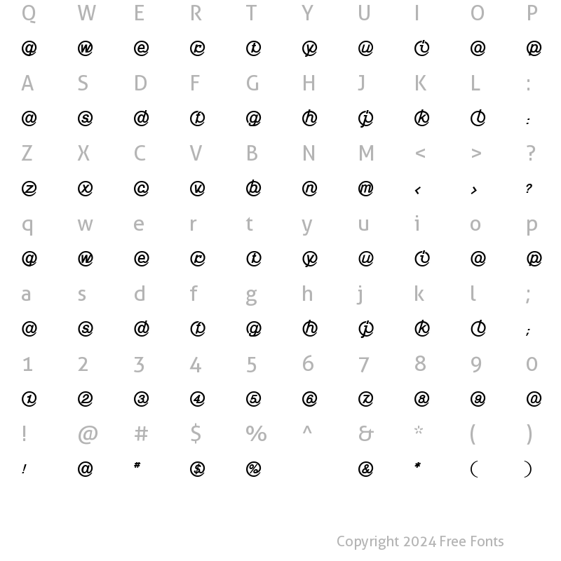 Character Map of LTMailbox Light Bold