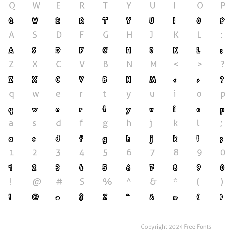 Character Map of LTMega Normal Regular