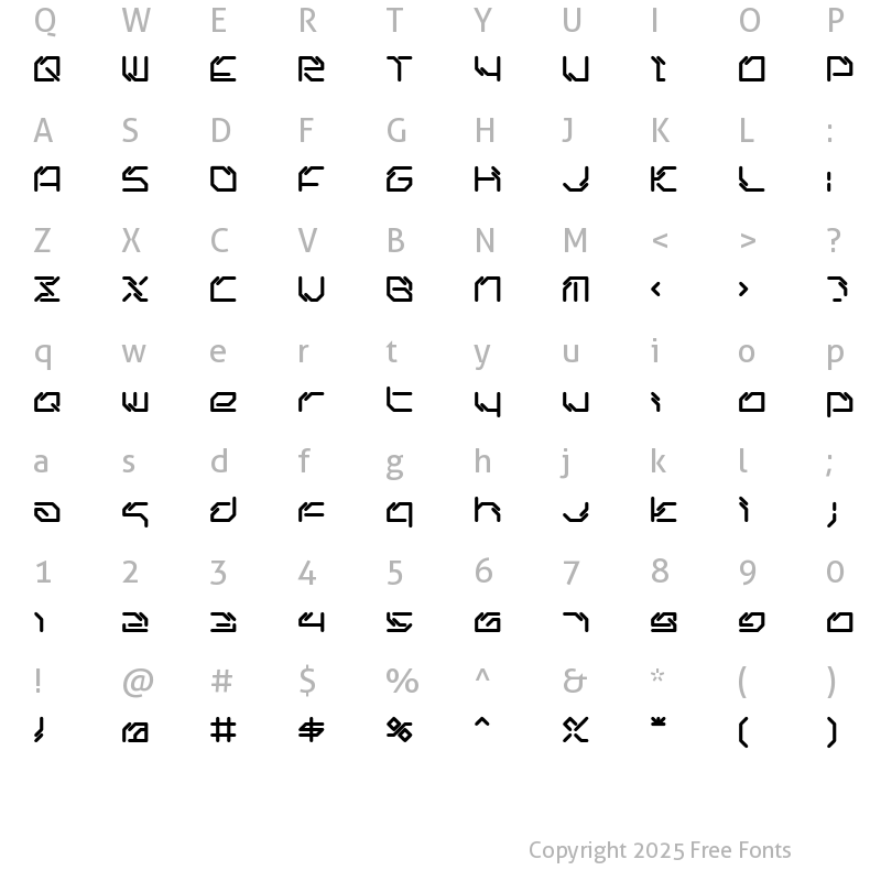 Character Map of ltr-06:artcore Regular